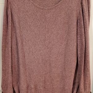Cato Mauve Crew Neck Sweater w/ruched Sides